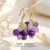 Spring Shi Original purple grape-shaped earrings, silver needle stud earrings, vintage style accessories Specification image